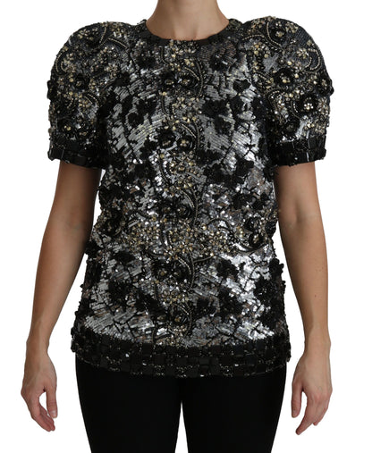 Dolce &amp; Gabbana Haut ras du cou orné de cristaux et de paillettes