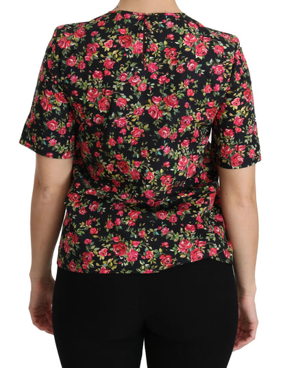 Dolce &amp; Gabbana - Haut ras du cou élégant à fleurs noires