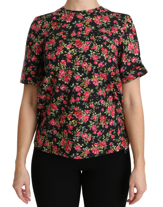 Dolce &amp; Gabbana - Haut ras du cou élégant à fleurs noires