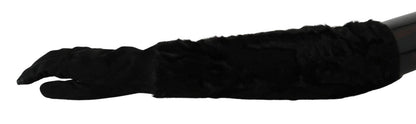 Gants élégants en daim Dolce &amp; Gabbana jusqu'aux coudes