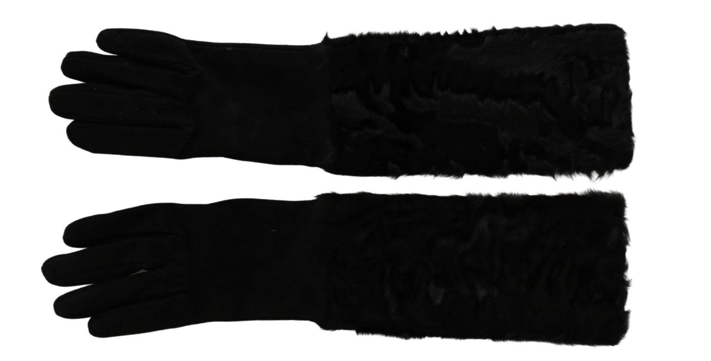 Gants élégants en daim Dolce &amp; Gabbana jusqu'aux coudes