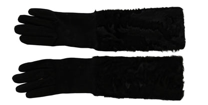 Gants élégants en daim Dolce &amp; Gabbana jusqu'aux coudes