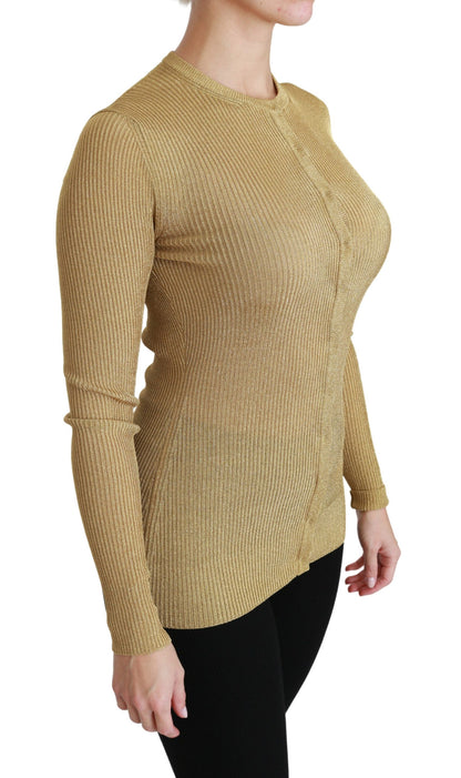 Dolce &amp; Gabbana élégant cardigan doré à manches longues