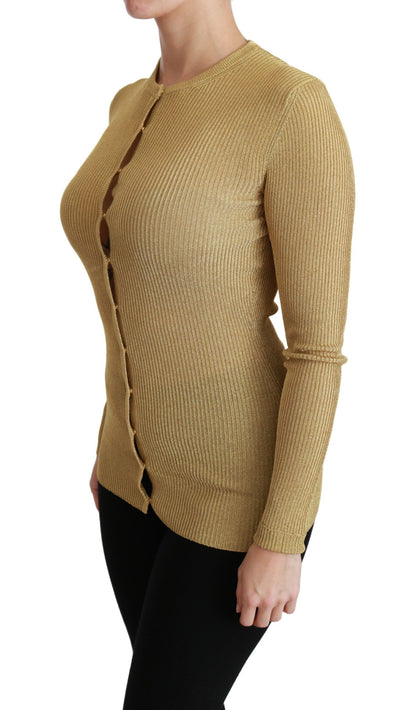 Dolce &amp; Gabbana élégant cardigan doré à manches longues