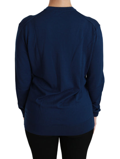 Dolce &amp; Gabbana Élégant cardigan en laine vierge bleue