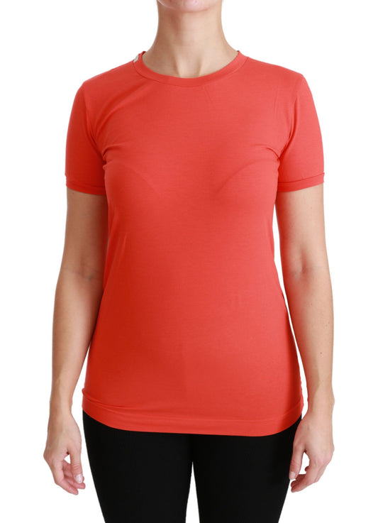 T-shirt à manches courtes et col ras du cou rouge élégant Dolce &amp; Gabbana