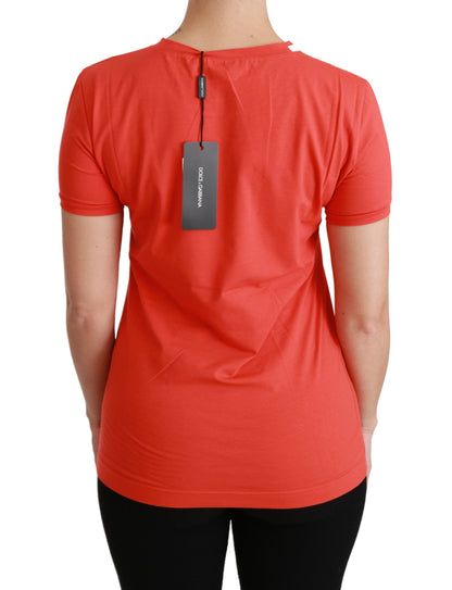 T-shirt à manches courtes et col ras du cou rouge élégant Dolce &amp; Gabbana