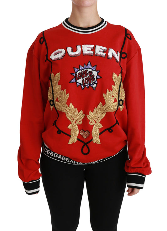 Pull ras du cou à paillettes rouge éclatant Dolce &amp; Gabbana