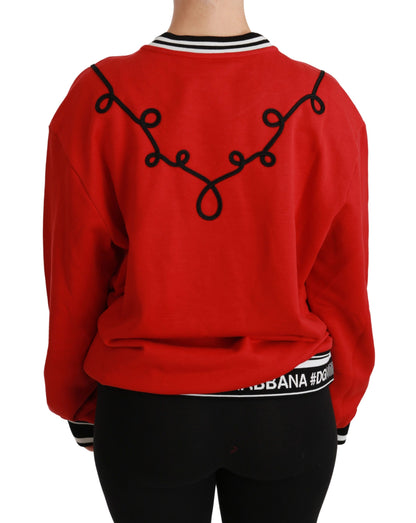 Pull ras du cou à paillettes rouge éclatant Dolce &amp; Gabbana