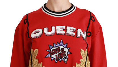 Pull ras du cou à paillettes rouge éclatant Dolce &amp; Gabbana