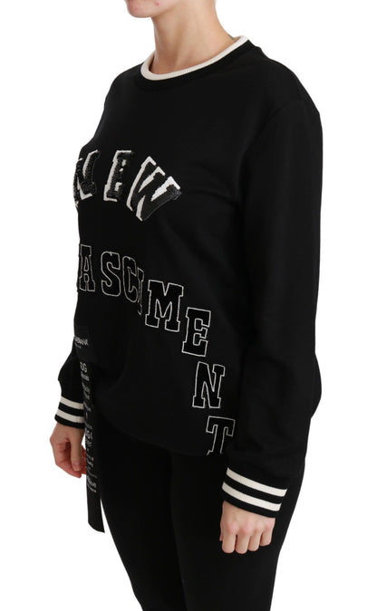 Pull en coton noir à paillettes chic Dolce &amp; Gabbana