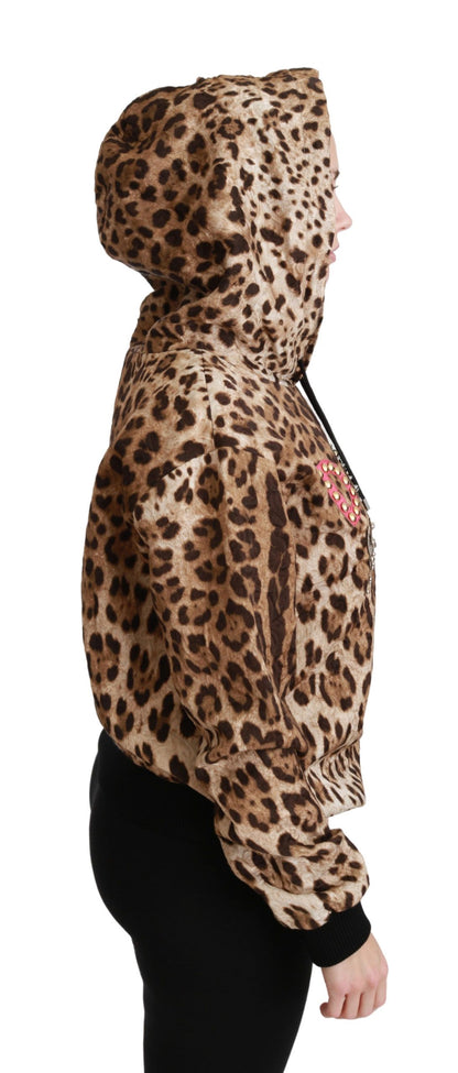 Pull à capuche élégant à imprimé léopard Dolce &amp; Gabbana
