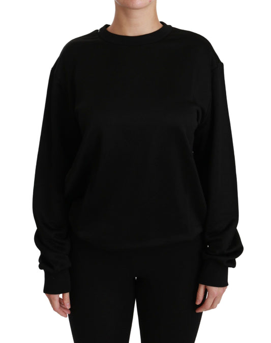 Pull ras du cou élégant en coton noir Dolce &amp; Gabbana