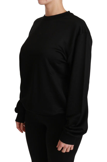 Pull ras du cou élégant en coton noir Dolce &amp; Gabbana