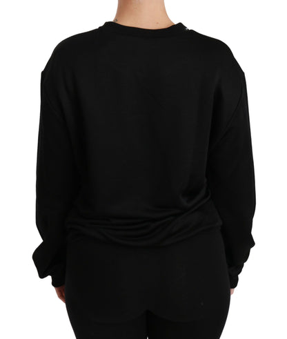 Pull ras du cou élégant en coton noir Dolce &amp; Gabbana