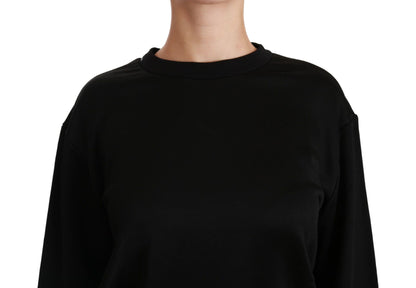 Pull ras du cou élégant en coton noir Dolce &amp; Gabbana