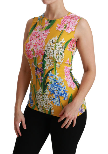 Chemisier ras du cou sans manches à fleurs Sunshine de Dolce &amp; Gabbana
