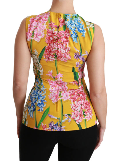 Chemisier ras du cou sans manches à fleurs Sunshine de Dolce &amp; Gabbana