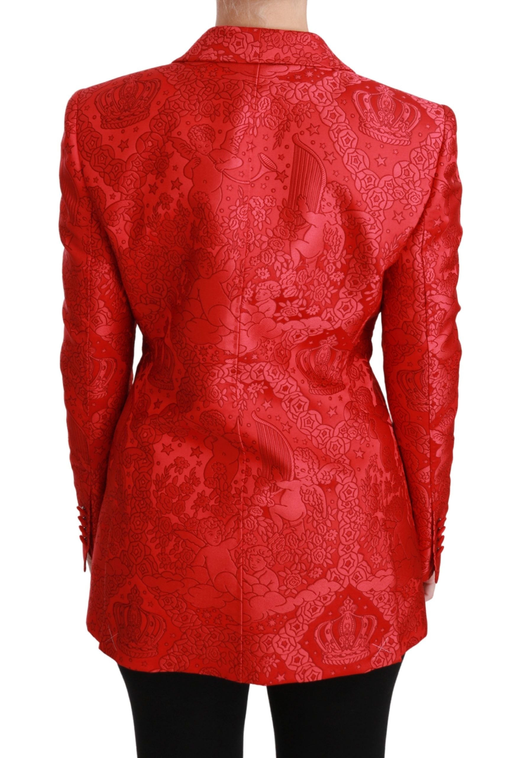 Dolce & Gabbana Red Floral Angel Blazer Coat Jacket by Dolce & Gabbana