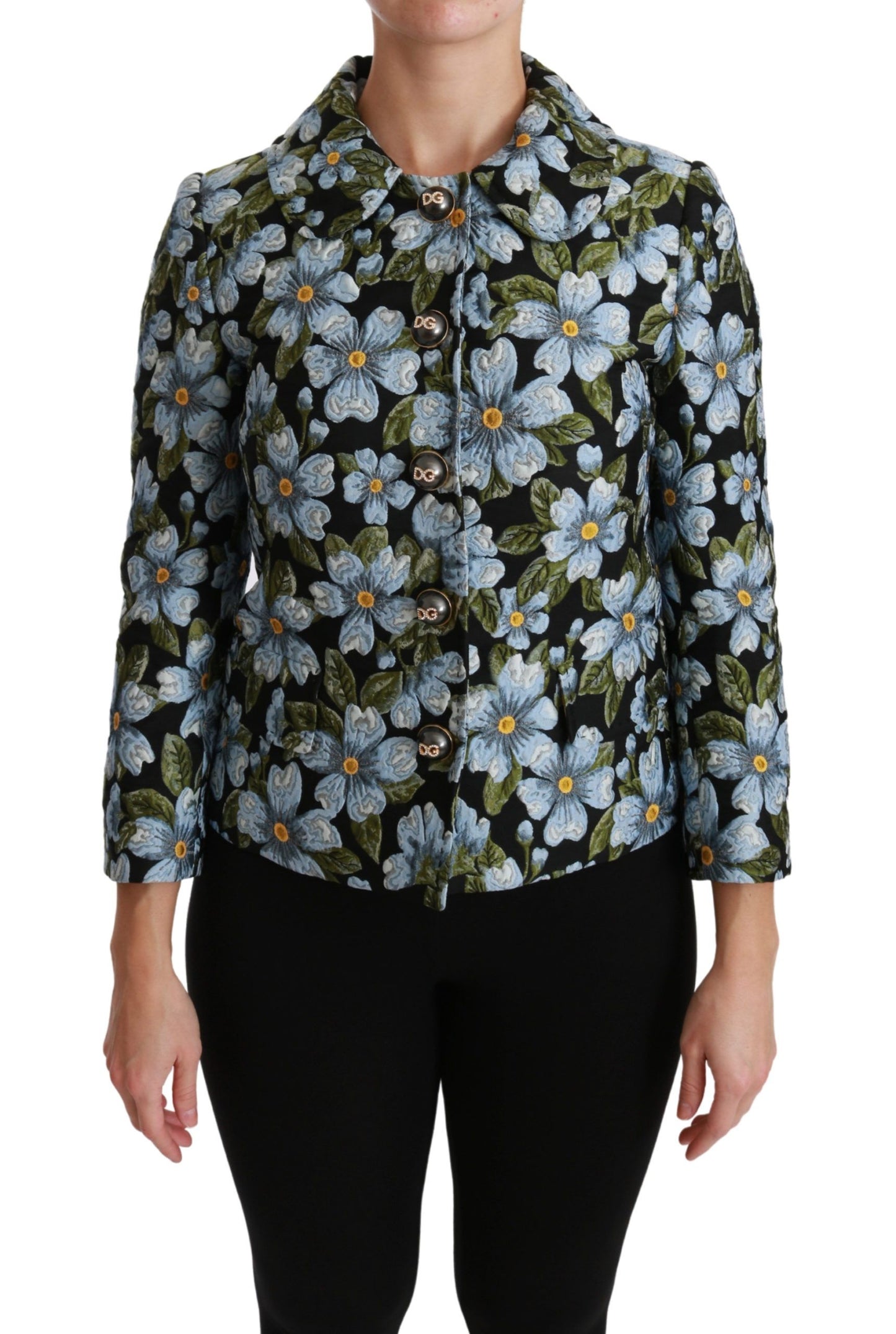 Dolce & Gabbana Multicolor Floral Blazer Coat Polyester Jacket by Dolce & Gabbana