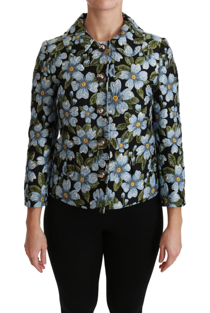 Dolce & Gabbana Multicolor Floral Blazer Coat Polyester Jacket by Dolce & Gabbana