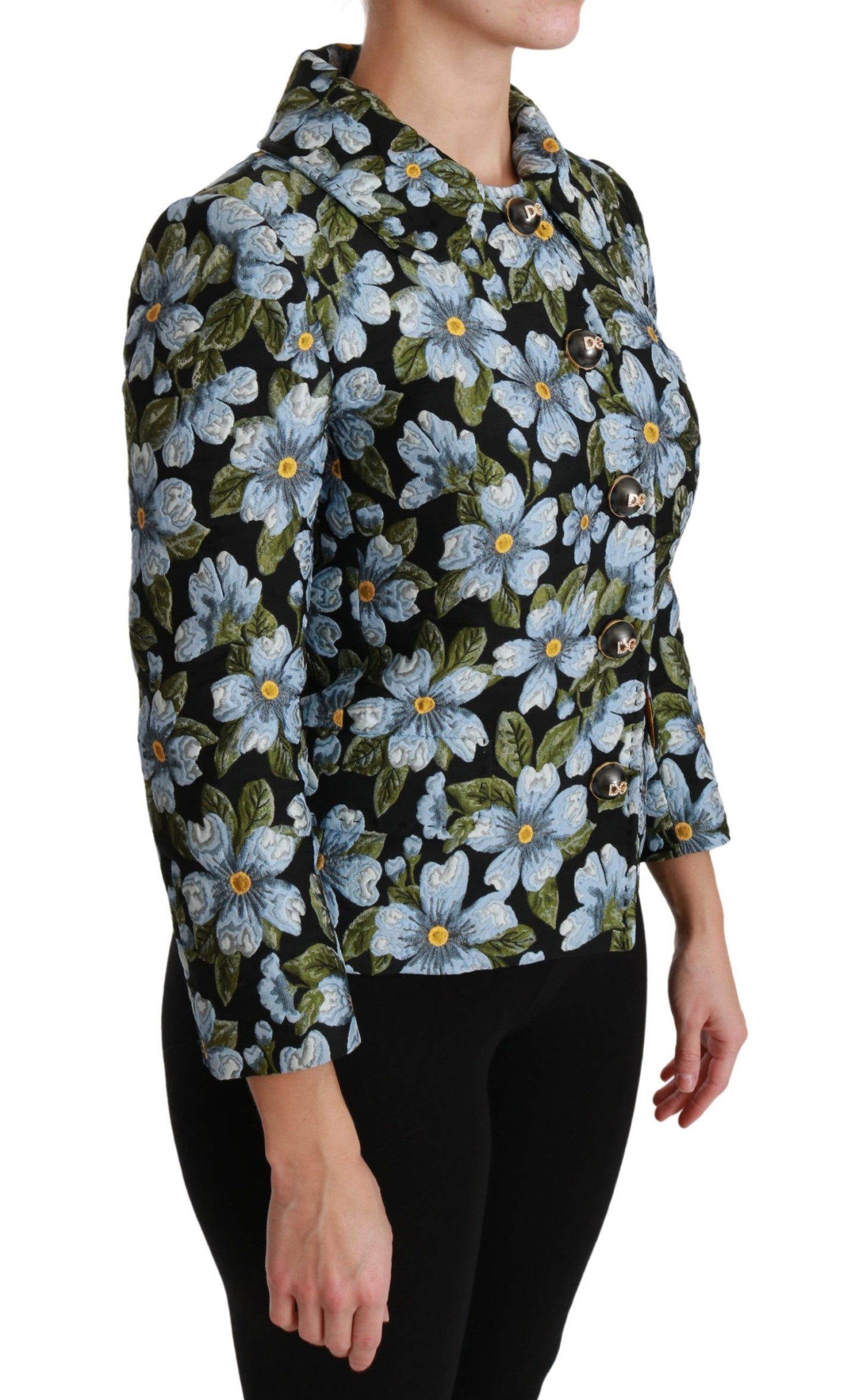 Dolce & Gabbana Multicolor Floral Blazer Coat Polyester Jacket by Dolce & Gabbana