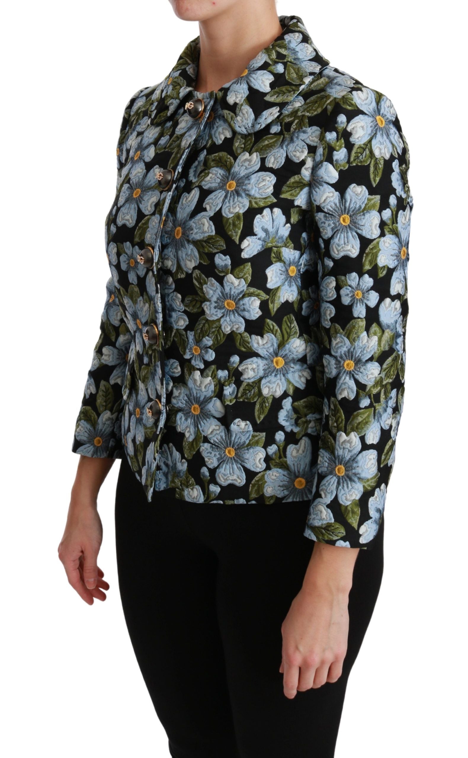 Dolce & Gabbana Multicolor Floral Blazer Coat Polyester Jacket by Dolce & Gabbana