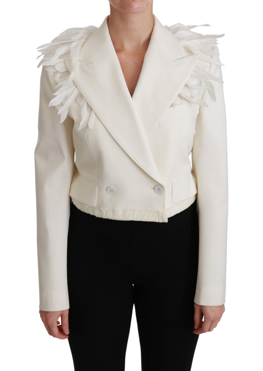 Veste blazer croisée blanche élégante Dolce &amp; Gabbana