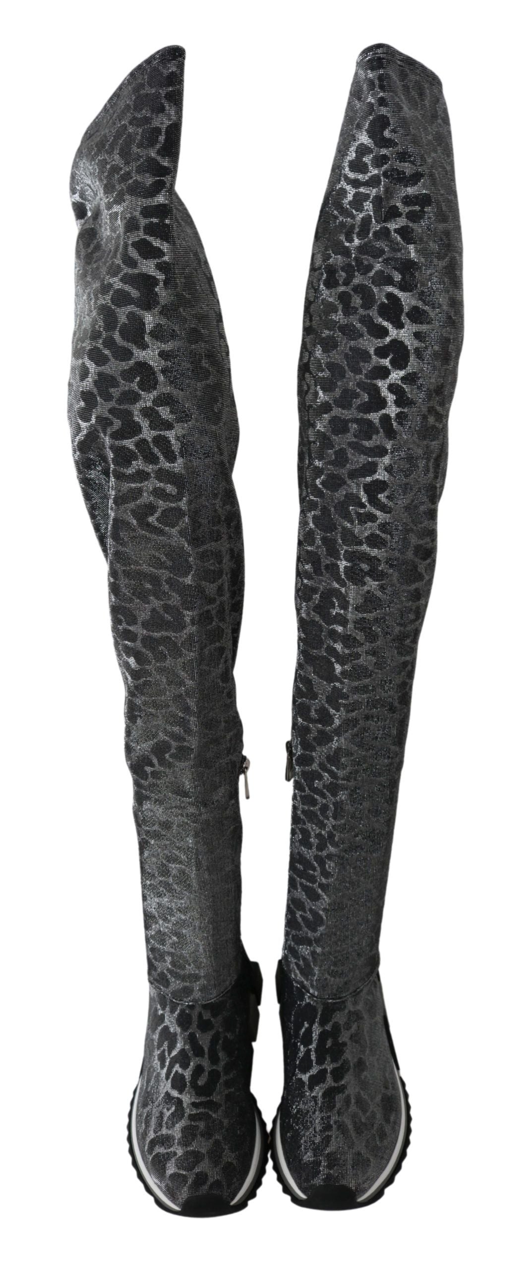 Bottines élégantes léopard Dolce &amp; Gabbana au-dessus du genou