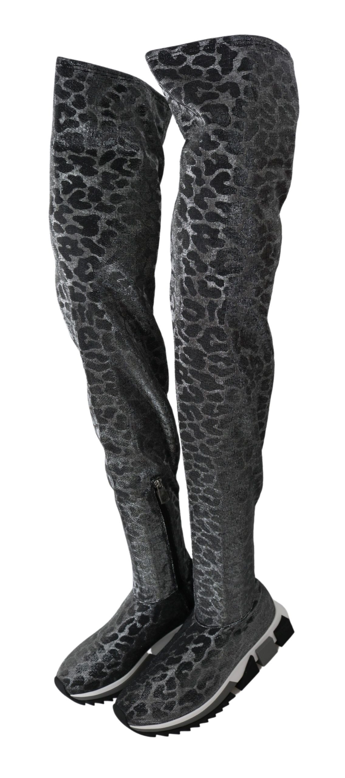 Bottines élégantes léopard Dolce &amp; Gabbana au-dessus du genou