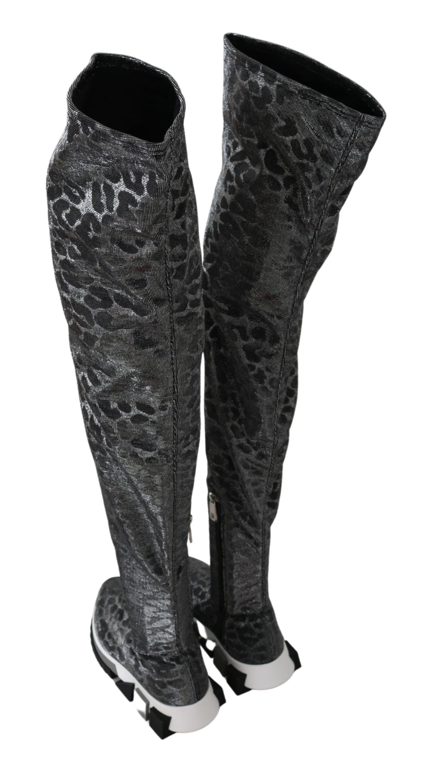 Bottines élégantes léopard Dolce &amp; Gabbana au-dessus du genou