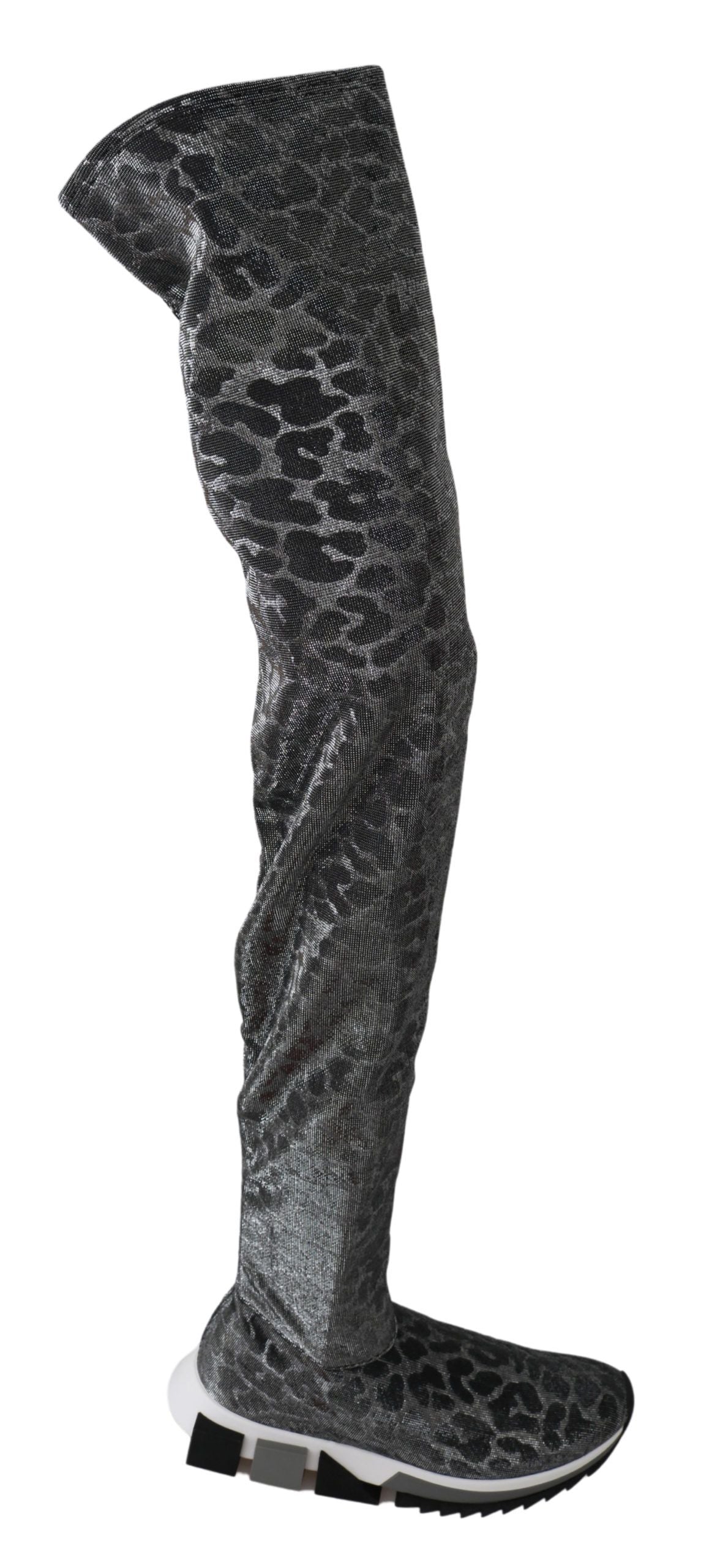 Bottines élégantes léopard Dolce &amp; Gabbana au-dessus du genou