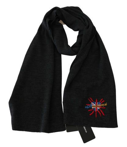 Écharpe homme brodée en laine chic Dolce &amp; Gabbana