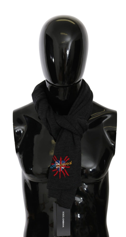 Écharpe homme brodée en laine chic Dolce &amp; Gabbana