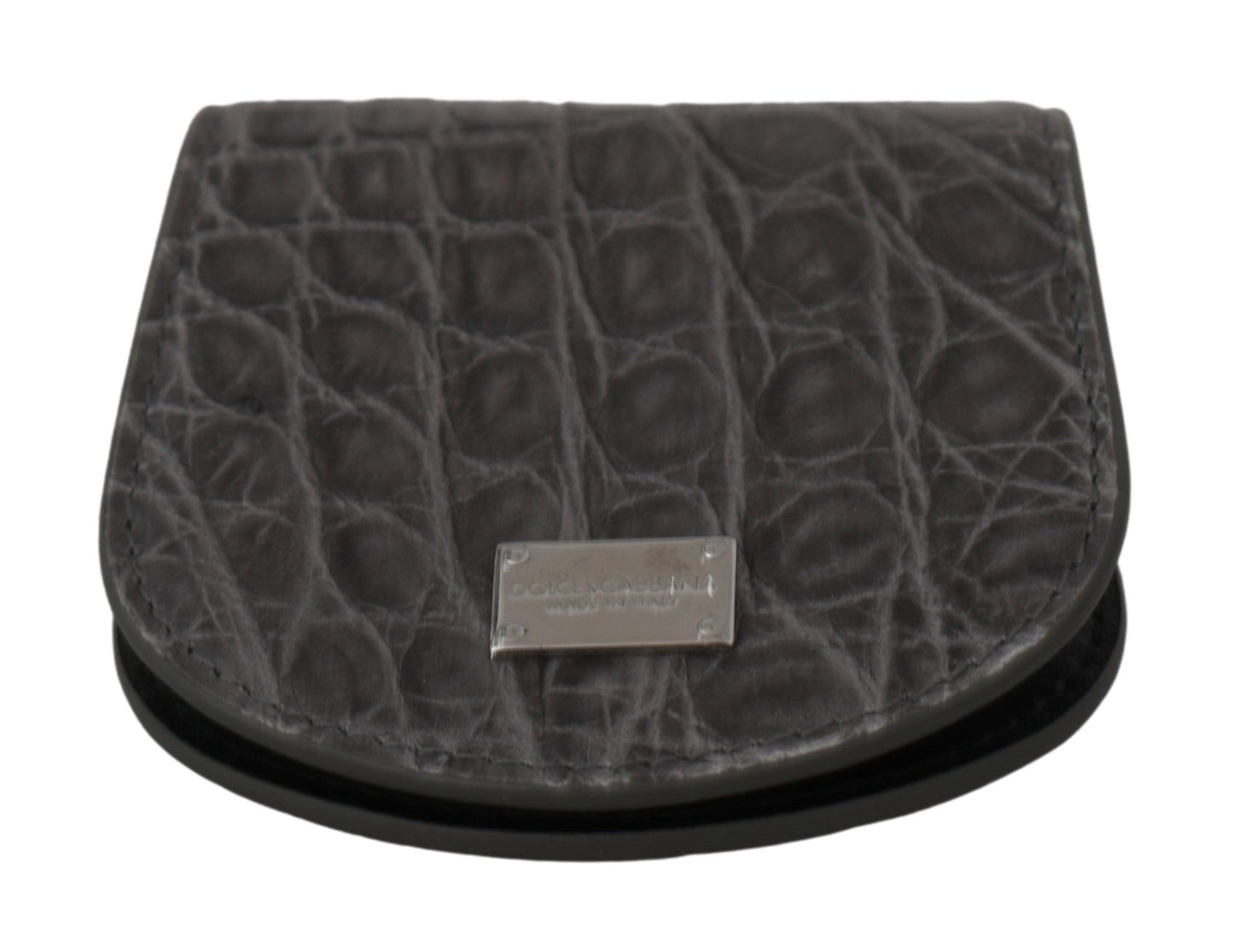 Étui portefeuille en cuir gris exotique Dolce &amp; Gabbana pour préservatifs
