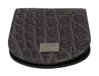 Étui portefeuille en cuir gris exotique Dolce &amp; Gabbana pour préservatifs