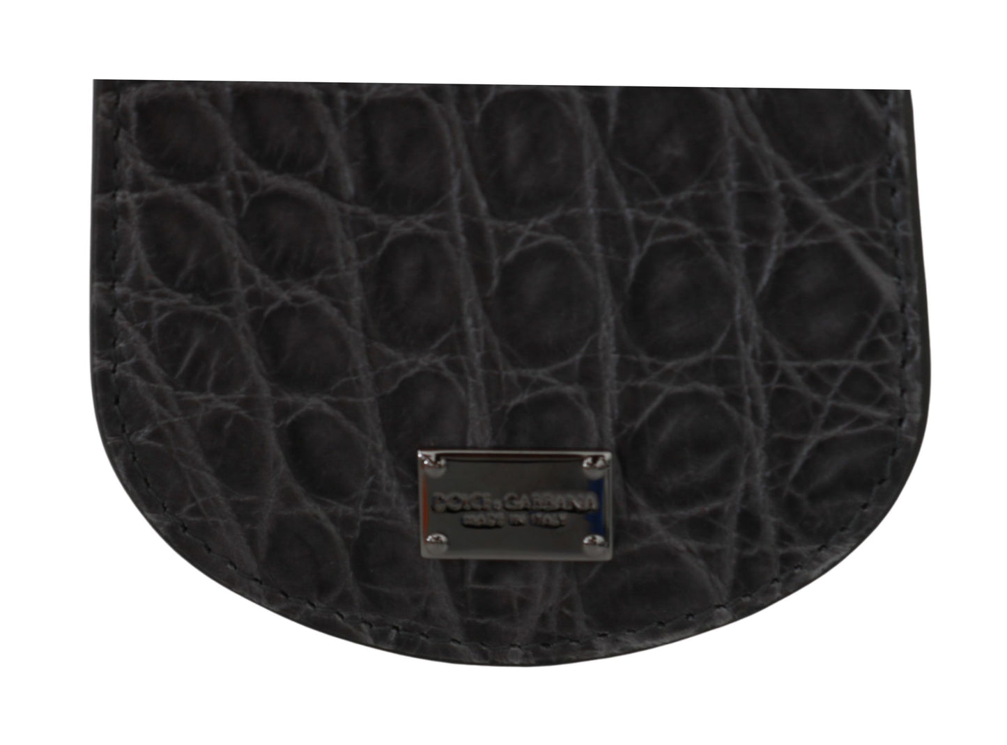 Étui portefeuille en cuir gris exotique Dolce &amp; Gabbana pour préservatifs