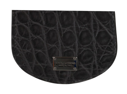 Étui portefeuille en cuir gris exotique Dolce &amp; Gabbana pour préservatifs