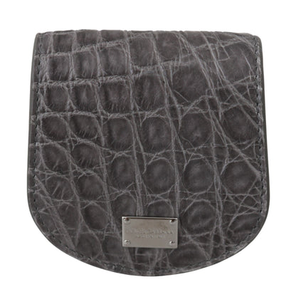 Étui portefeuille en cuir gris exotique Dolce &amp; Gabbana pour préservatifs