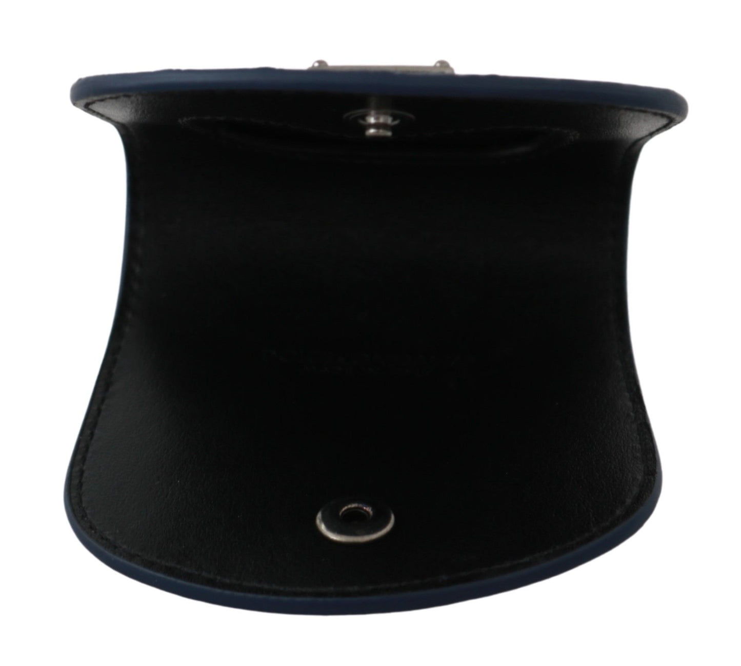 Dolce &amp; Gabbana Blue Holder Pocket Wallet Blue Exotic Skin Condom Case