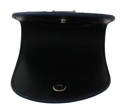 Dolce &amp; Gabbana Blue Holder Pocket Wallet Blue Exotic Skin Condom Case