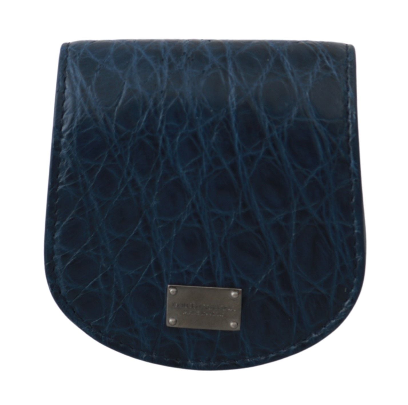 Dolce &amp; Gabbana Blue Holder Pocket Wallet Blue Exotic Skin Condom Case