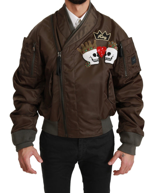 Blouson aviateur croisé à paillettes Dolce &amp; Gabbana