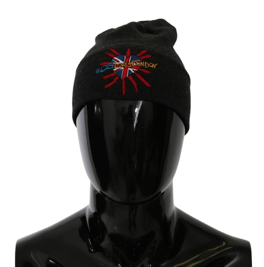 Bonnet gris chic Dolce &amp; Gabbana avec broderie exclusive
