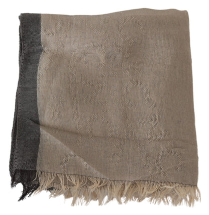 Costume national élégant, écharpe en coton beige pour femme