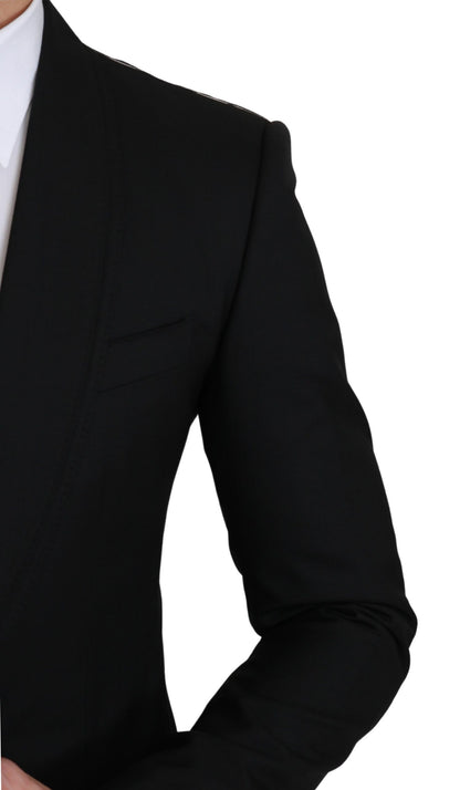 Blazer formel élégant en laine vierge noire Dolce &amp; Gabbana