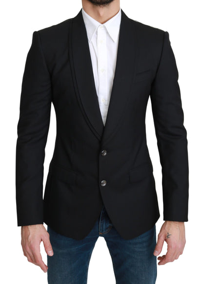 Blazer formel élégant en laine vierge noire Dolce &amp; Gabbana