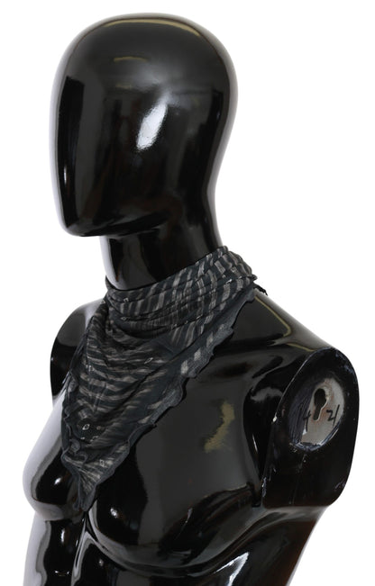 Écharpe en viscose noire élégante à rayures pour homme