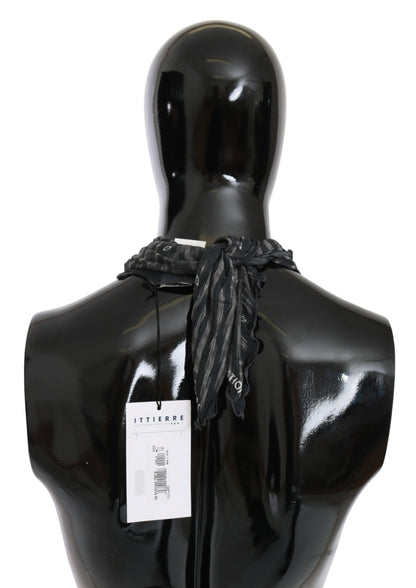 Écharpe en viscose noire élégante à rayures pour homme