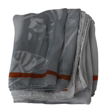 Costume National Élégant Foulard Floral en Soie